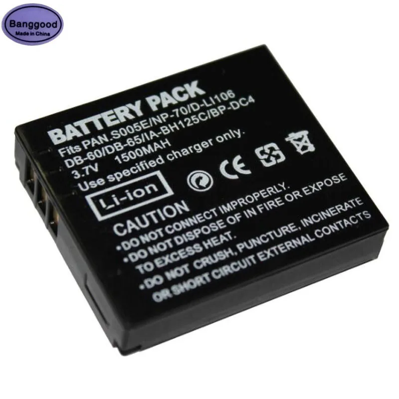 3.7V 1500mAh CGA-S005E DMW-BCC12 Camera Battery Pack For Fujifilm NP-70 Pentax D-LI106 Ricoh DB-60 DB-65 Samsung IA-BH125C
3.7V 1500mAh CGA-S005E DMW-BCC12 Camera Battery Pack For Fujifilm NP-70 Pentax D-LI106 Ricoh DB-60 DB-65 Samsung IA-BH125C