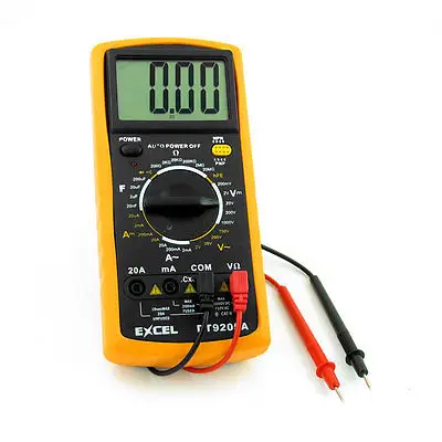 DT9205A ЖК-дисплей Дисплей Амперметр Вольтметр Омметр Capacimeter Multitester w провода
DT9205A ЖК-дисплей Дисплей Амперметр Вольтметр Омметр Capacimeter Multitester w провода