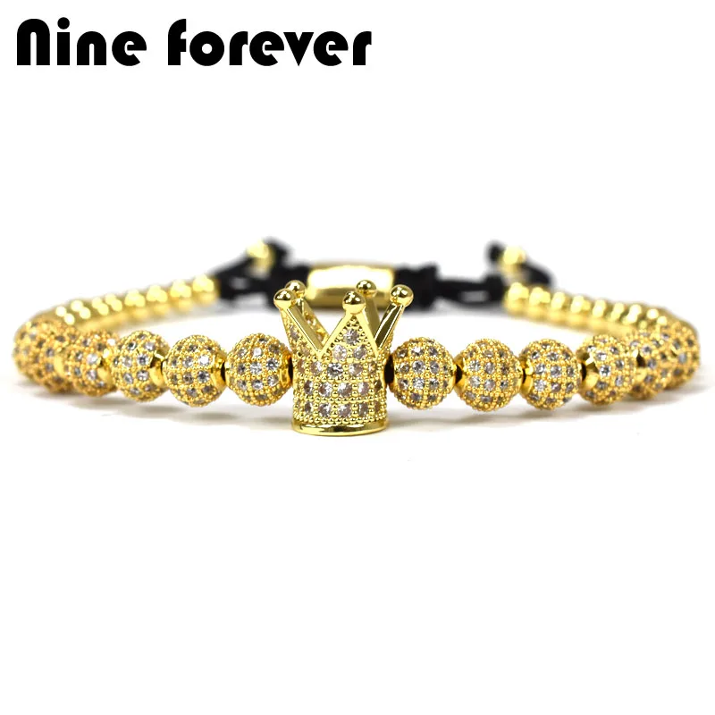 Nine forever beads charms Bracelet men jewelry Braiding Macrame king crown Bracelets for women pulseira masculina feminina
Nine forever beads charms Bracelet men jewelry Braiding Macrame king crown Bracelets for women pulseira masculina feminina