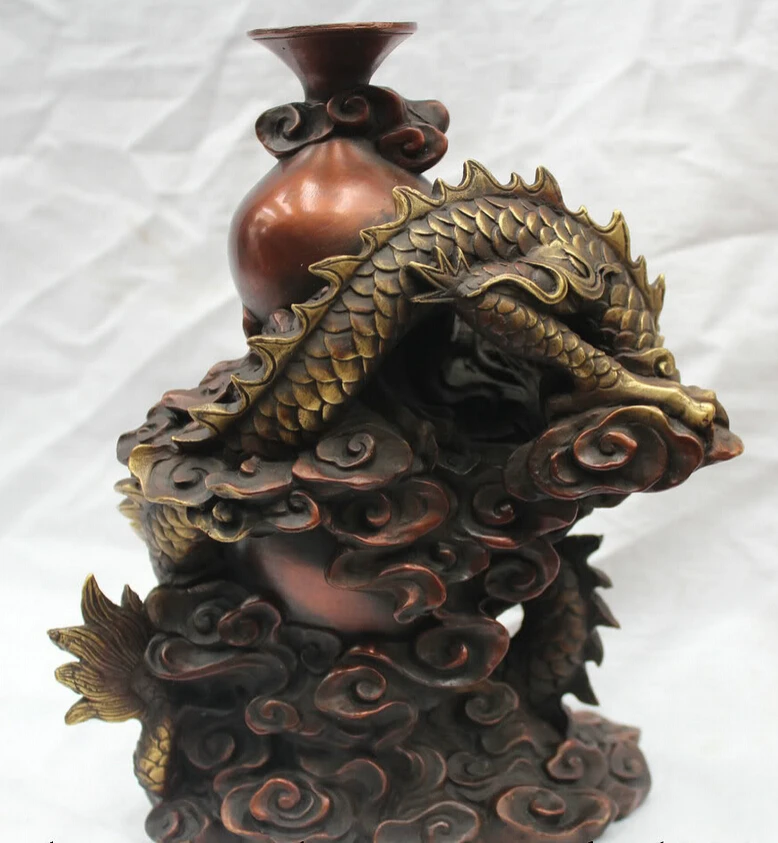 Free shipping Collectible bronze S1685 Lucky Bronze Fengshui Chinese Zodiac Year Dragon & Cucurbit Bottle Sculpture
Free shipping Collectible bronze S1685 Lucky Bronze Fengshui Chinese Zodiac Year Dragon & Cucurbit Bottle Sculpture