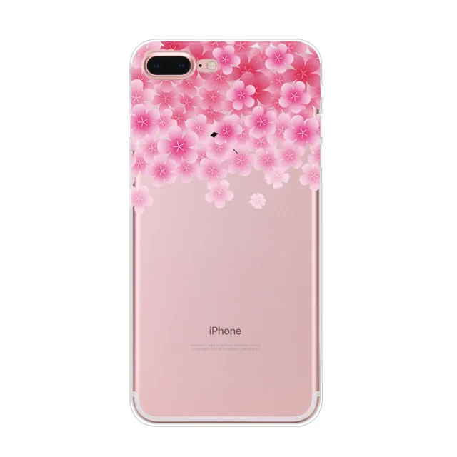 Чехол для Телефона iphone X чехол iPhone 7 7Plus Чехлы Прозрачный цветочный 6 6splus 8 8plus