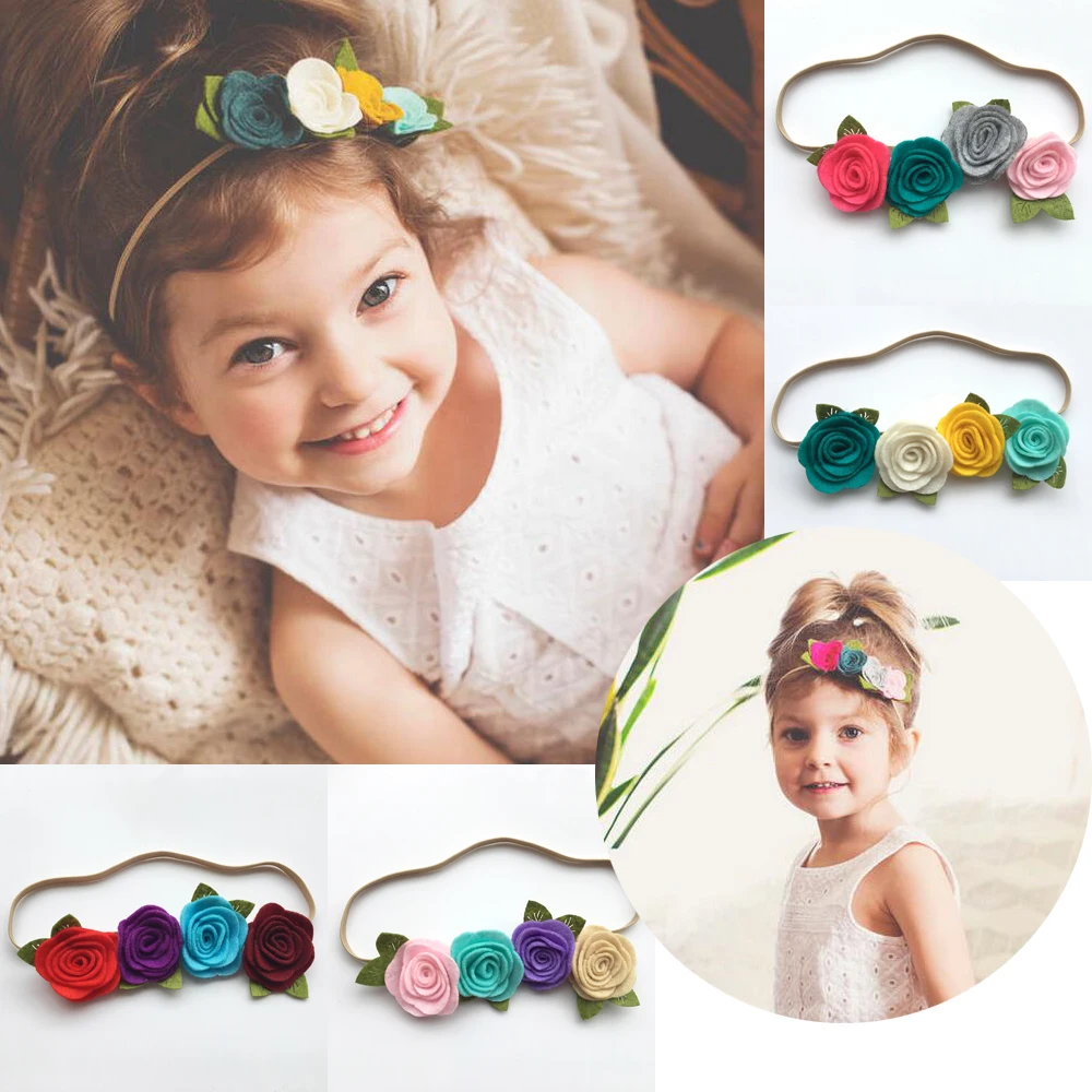 Bebe Girls Flower Headband Four Felt Rose Flowers Head band Elastic Hairbands Rainbow Headwear Hair Accessories 8Pcs/Lot
Bebe Girls Flower Headband Four Felt Rose Flowers Head band Elastic Hairbands Rainbow Headwear Hair Accessories 8Pcs/Lot