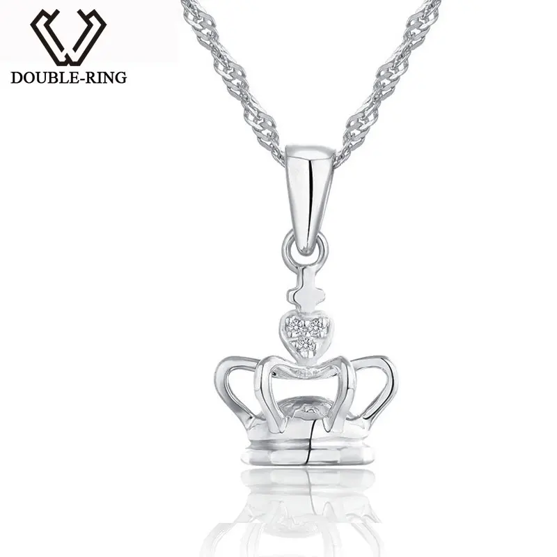 DOUBLE-R Fine Jewelry Crown necklaces & pendants Female Genuine 0.01ct Diamond 925 Sterling Silver Jewelry for women
DOUBLE-R Fine Jewelry Crown necklaces & pendants Female Genuine 0.01ct Diamond 925 Sterling Silver Jewelry for women