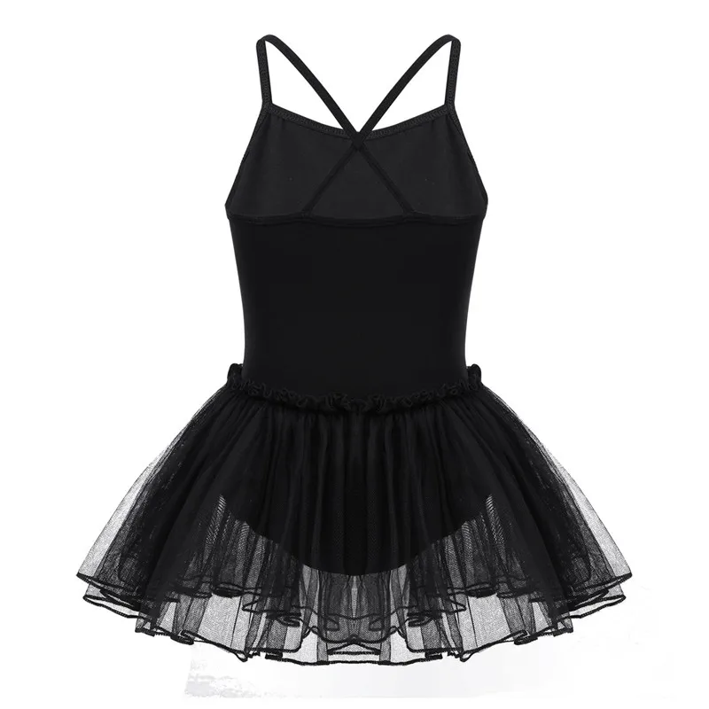 TiaoBug черное платье для девочек с крестиком блестящее надписью балетное