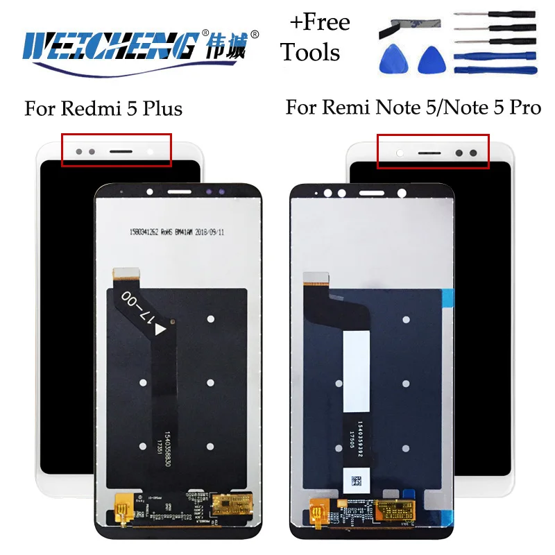 For Xiaomi Redmi Note 5 LCD Display +Touch Screen Assembly For Redmi Note 5 Pro with Frame For Redmi 5 Plus+Tools
For Xiaomi Redmi Note 5 LCD Display +Touch Screen Assembly For Redmi Note 5 Pro with Frame For Redmi 5 Plus+Tools