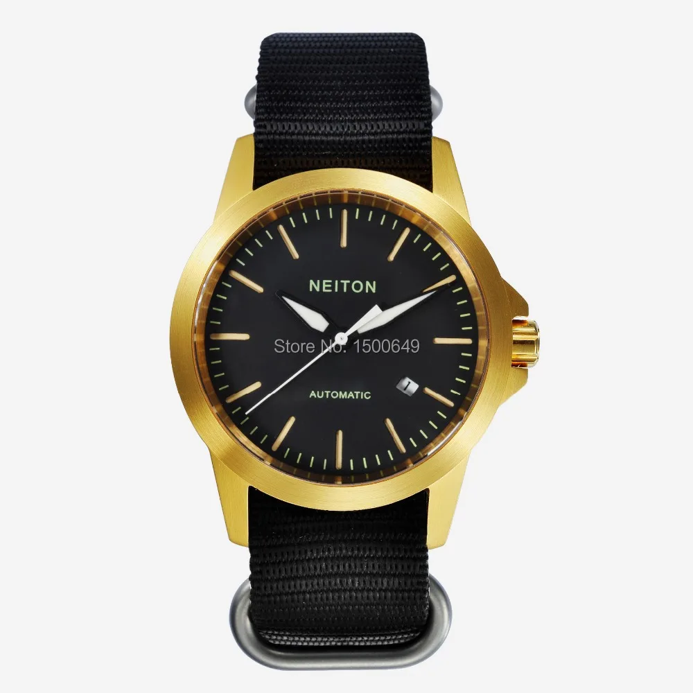 42mm Neiton Sapphire Golden yellow stainless steel shell Glass Luminous Automatic Movement Men Watch E1281
42mm Neiton Sapphire Golden yellow stainless steel shell Glass Luminous Automatic Movement Men Watch E1281