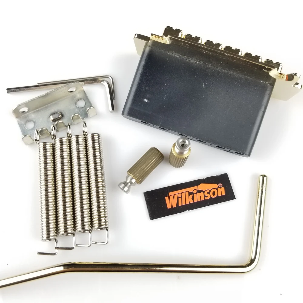 Wilkinson WVS50K Electric Guitar Tremolo System Bridge With matching Satin Saddles Chrome Silver Gold
Wilkinson WVS50K Electric Guitar Tremolo System Bridge With matching Satin Saddles Chrome Silver Gold
