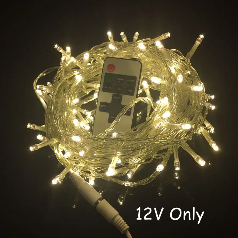 Низкая мощность DC12V светодиодная гирлянда 10 м 20 30 50 100 уличная Рождественская для