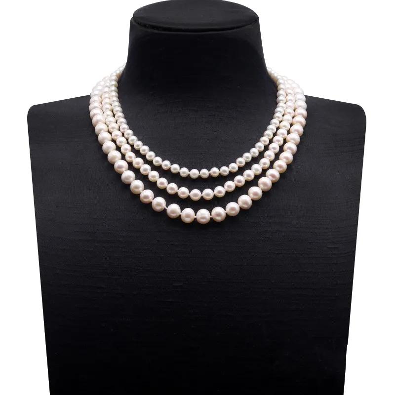 JYX Natural Pearl Necklace Triple-strand Multi-size Round White Freshwater Pearl Necklace 18"
JYX Natural Pearl Necklace Triple-strand Multi-size Round White Freshwater Pearl Necklace 18"