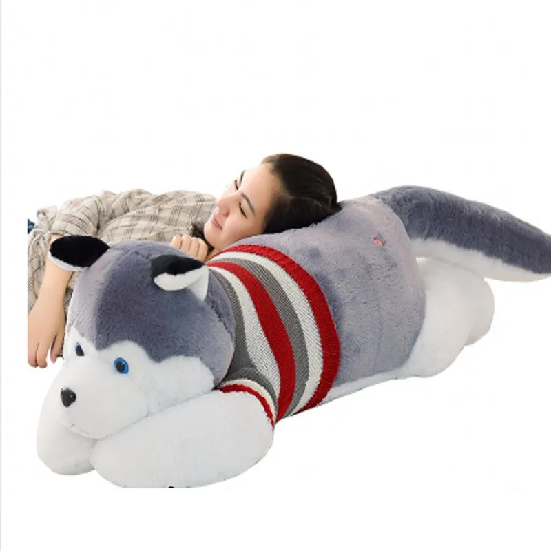50-120cm Cute Husky Dog Plush Toy Large Sleeping Doll Toys High Quality Pillow Juguetes Birthday Gift | Игрушки и хобби