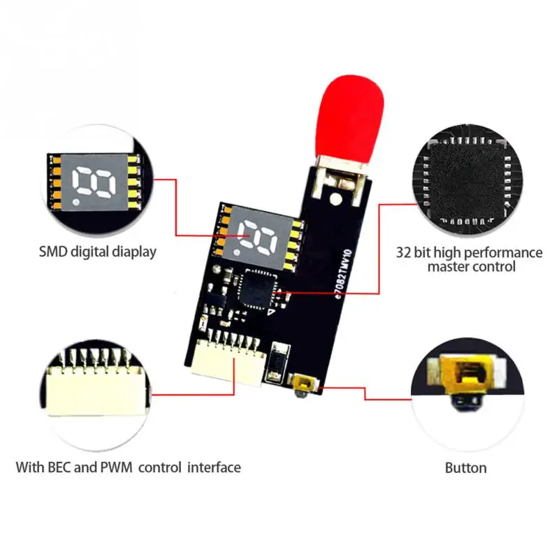 Детали RC E7082TM модуль приемника-передатчика 5V BEC аудио видео 5 8G 48CH 25mW/100mW/200mW