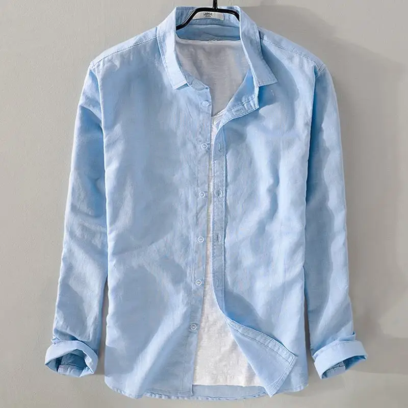 High Quality New Mens Long Sleeve Linen Shirt Casual Mens Blouse Lapel Mens Shirts Cotton Mens Slim Shirts Tops S-4XL
High Quality New Mens Long Sleeve Linen Shirt Casual Mens Blouse Lapel Mens Shirts Cotton Mens Slim Shirts Tops S-4XL