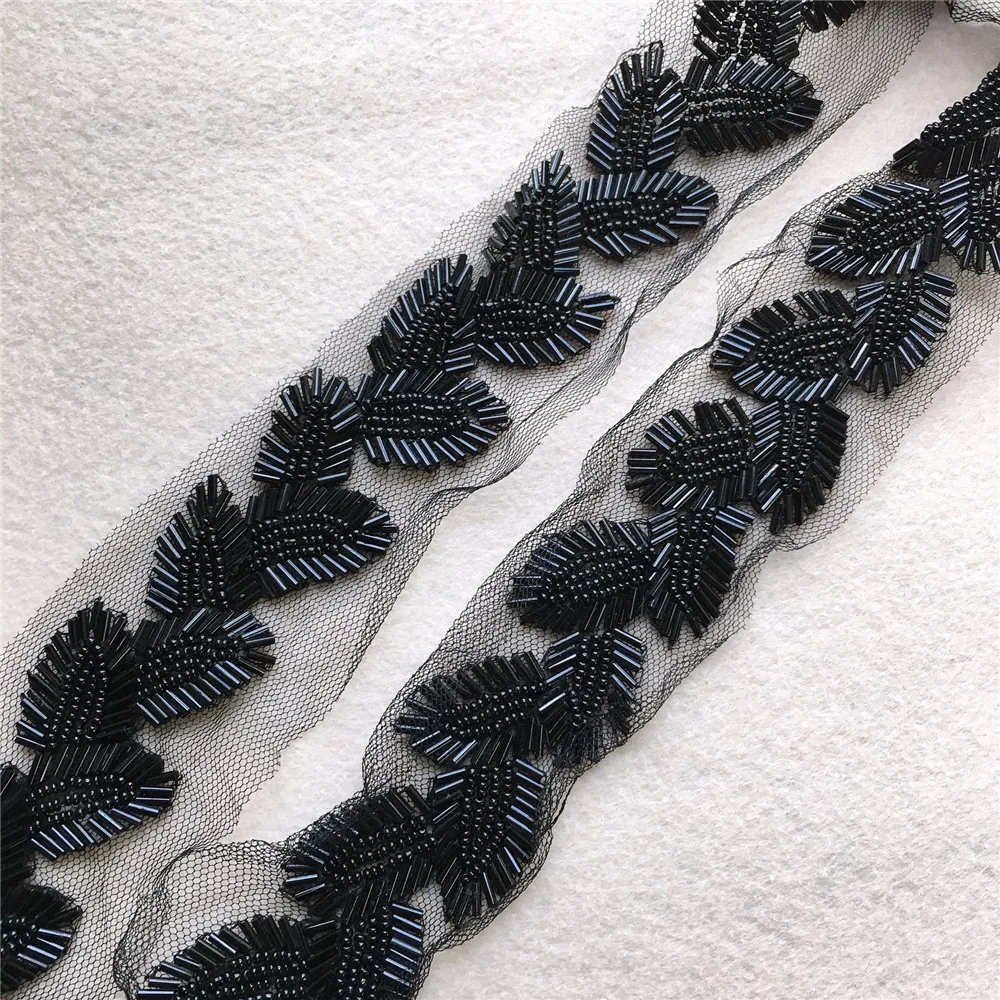 1.7 meters Gold Black Beaded Lace Trim Fabric Ribbon DIY Collar Sewing Garment Headdress material Leaf Lace Trim for bridal Sash
1.7 meters Gold Black Beaded Lace Trim Fabric Ribbon DIY Collar Sewing Garment Headdress material Leaf Lace Trim for bridal Sash