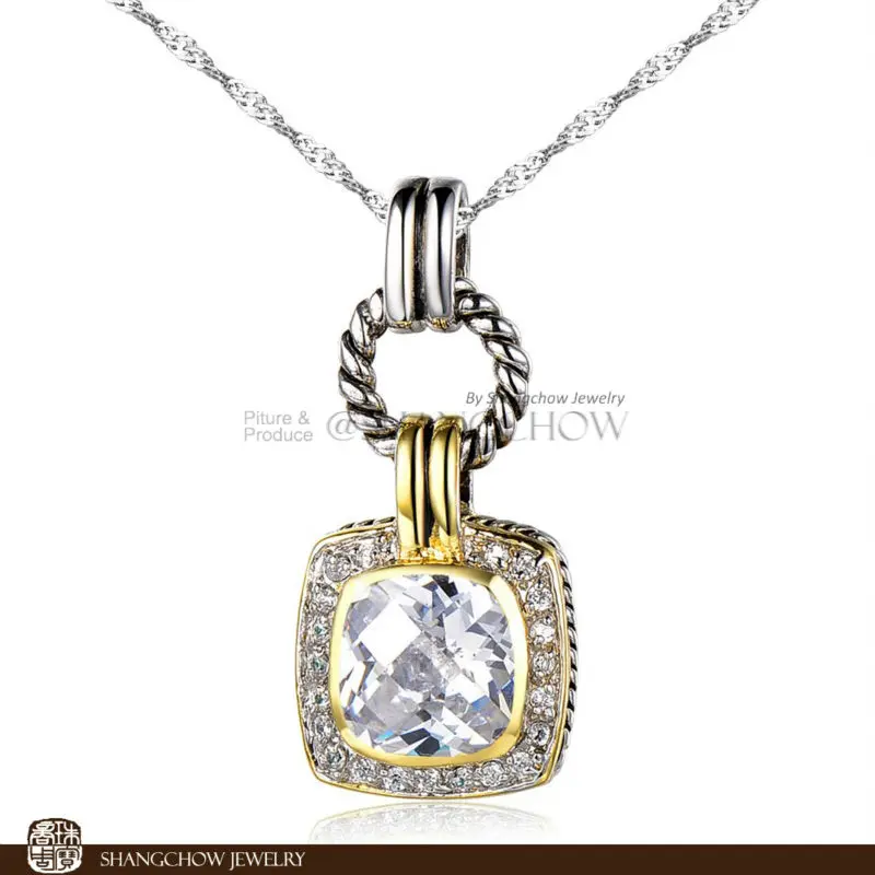 New Stunning Fashion Jewelry White Crystal 925 Sterling Silver Filled White Gold Lady Pendant P0387
New Stunning Fashion Jewelry White Crystal 925 Sterling Silver Filled White Gold Lady Pendant P0387