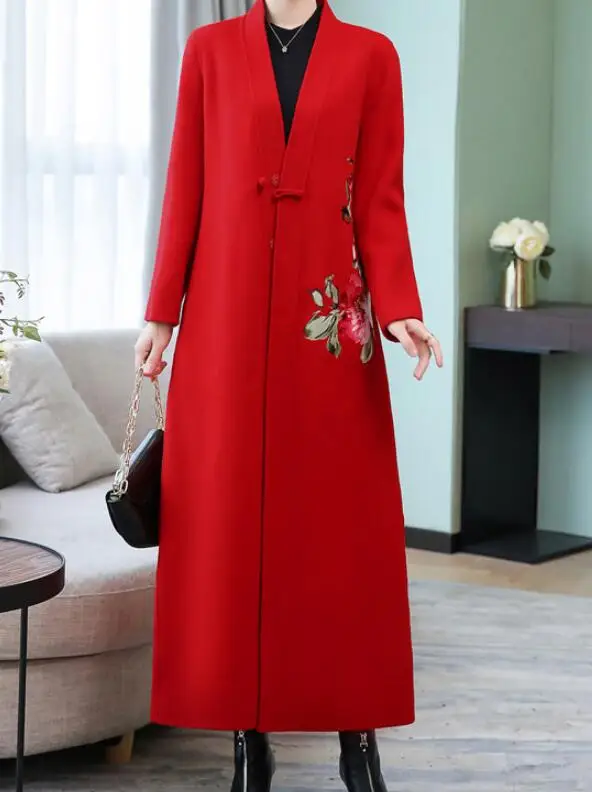 M-3XL Hot / Spring Women New Personalized Fashion Long embroidered Chinese warm one-button woolen coat
M-3XL Hot / Spring Women New Personalized Fashion Long embroidered Chinese warm one-button woolen coat