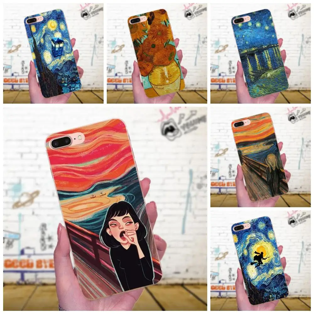 Крик от Манча Ван Гога Звездная ночь Доминант для Galaxy A3 A5 A7 On5 On7 2015 2016 2017 Grand Alpha G850