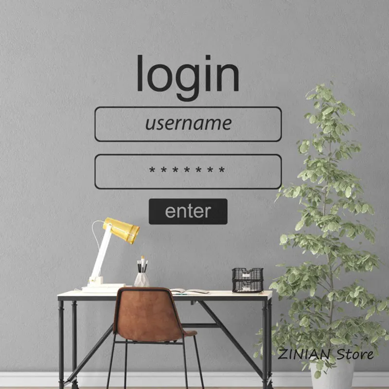 Programmer's office studio vinyl wall sticker system login interface sticker DIY office supplies decorative stickers BG08
Programmer's office studio vinyl wall sticker system login interface sticker DIY office supplies decorative stickers BG08