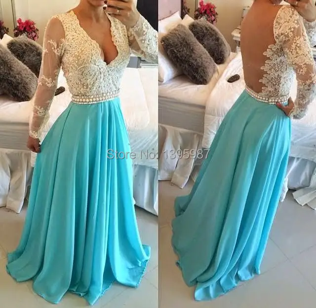Deep V-neck Sheer Full Sleeves Prom Dresses 2015 New arrival Appliqued Floor-Length Chiffon Evening Dress vestido De Festa XA020
Deep V-neck Sheer Full Sleeves Prom Dresses 2015 New arrival Appliqued Floor-Length Chiffon Evening Dress vestido De Festa XA020