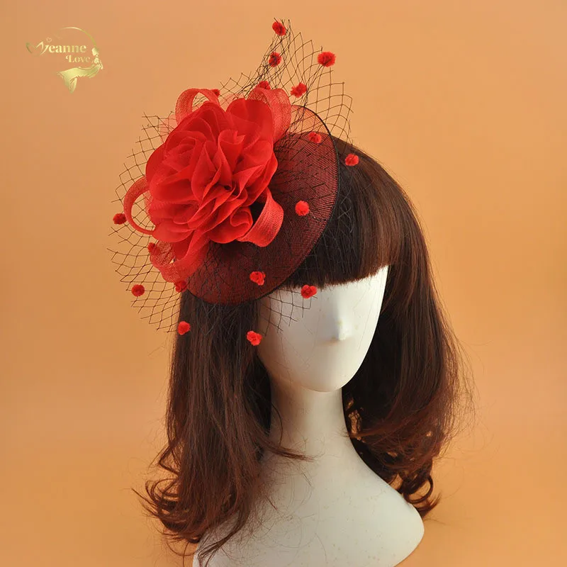 Red Women Bridal Hats And Fascinators Bride Headpiece Net and Flowers Lady Hats Veils For Women Wedding Party Prom Headwear
Red Women Bridal Hats And Fascinators Bride Headpiece Net and Flowers Lady Hats Veils For Women Wedding Party Prom Headwear
