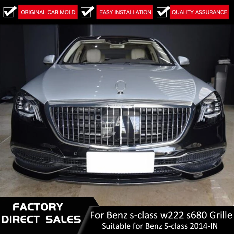 Передняя решетка ABS средняя гоночные грили для Mercedes Benz S-Class w222 S680 Tunning To Maybach Style 2019 |