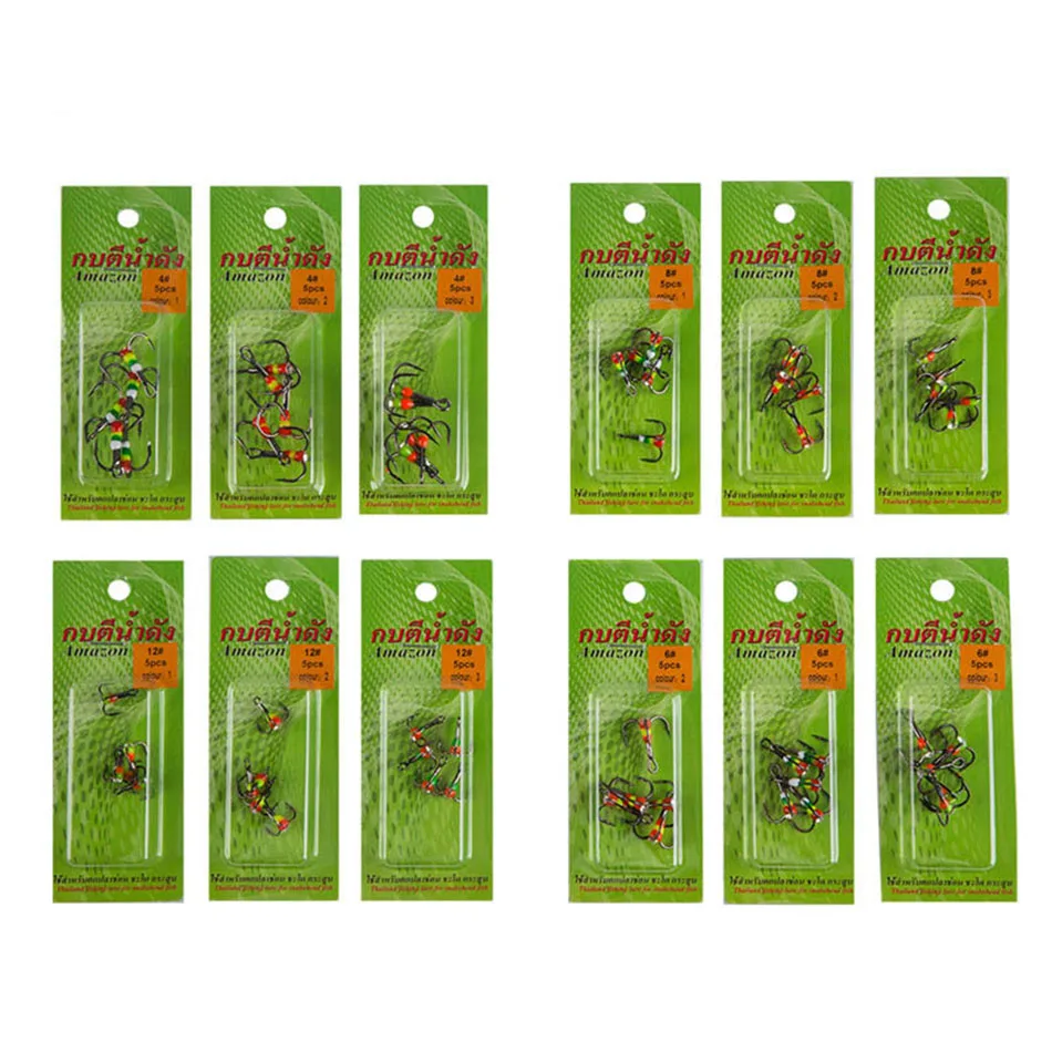 40Pcs/lot Fishing Hook High Carbon Steel Treble Overturned Hooks rainbow Fishing Tackle Round Bend Treble For Bass
40Pcs/lot Fishing Hook High Carbon Steel Treble Overturned Hooks rainbow Fishing Tackle Round Bend Treble For Bass