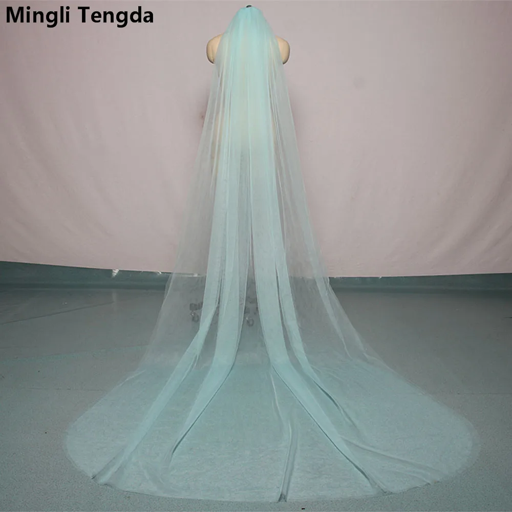 Вуаль mingli Tengda 300 см * 150 небесно голубой двухслойная с закругленными краями для