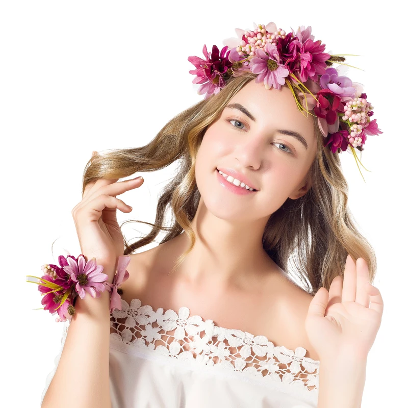 Foam balls Women Wedding hair accessories bridal flower wreath headband & Wrist Kids Party Flower Crown Korean girls garlands
Foam balls Women Wedding hair accessories bridal flower wreath headband & Wrist Kids Party Flower Crown Korean girls garlands