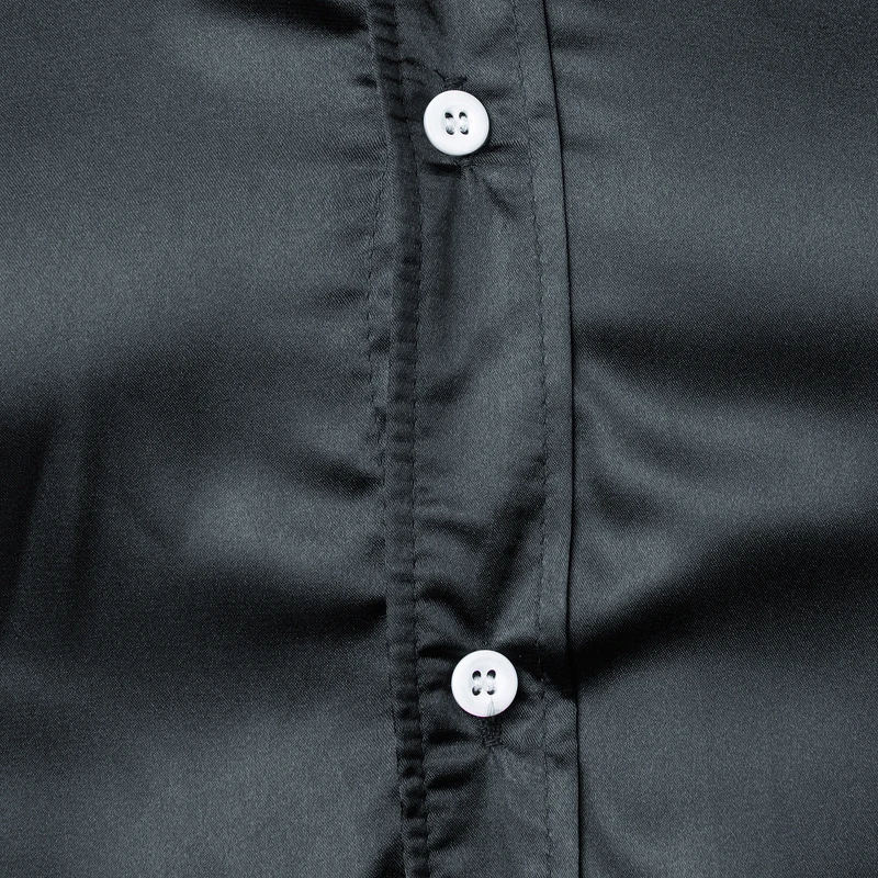 Мужская Роскошная атласная рубашка смокинг на свадьбу выпускной черный цвет