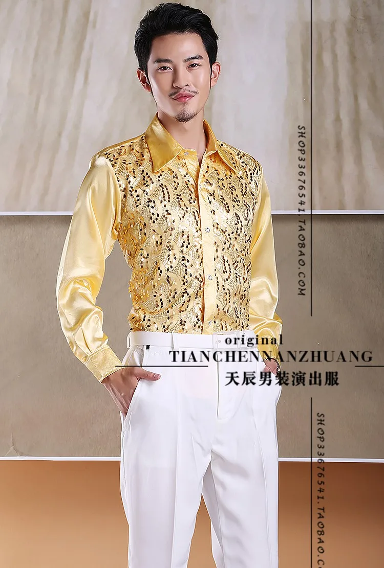 39-44 Cultivate one's morality new men show shirts, long sleeve clothing male personality The singer's clothing
39-44 Cultivate one's morality new men show shirts, long sleeve clothing male personality The singer's clothing