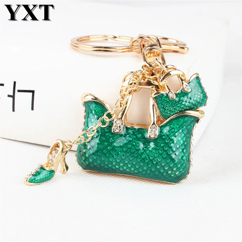 Fashion Two Green Handbag High Heel Shoe New Fashion Cute Rhinestone Crystal Car Purse Key Chain Jewelry Creative Party Gift
Fashion Two Green Handbag High Heel Shoe New Fashion Cute Rhinestone Crystal Car Purse Key Chain Jewelry Creative Party Gift