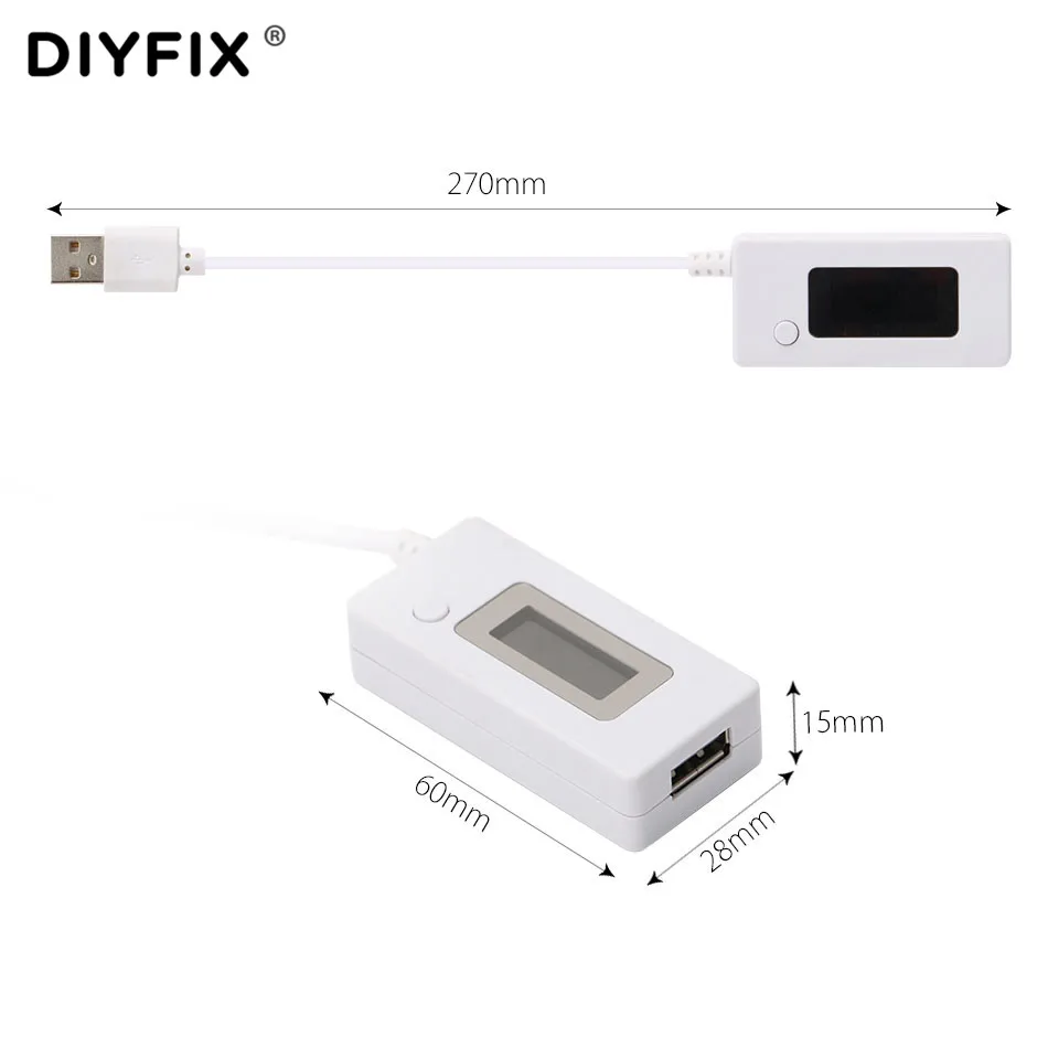 Портативный мини-тестер DIYFIX для телефона USB ЖК-экран измеритель напряжения и тока