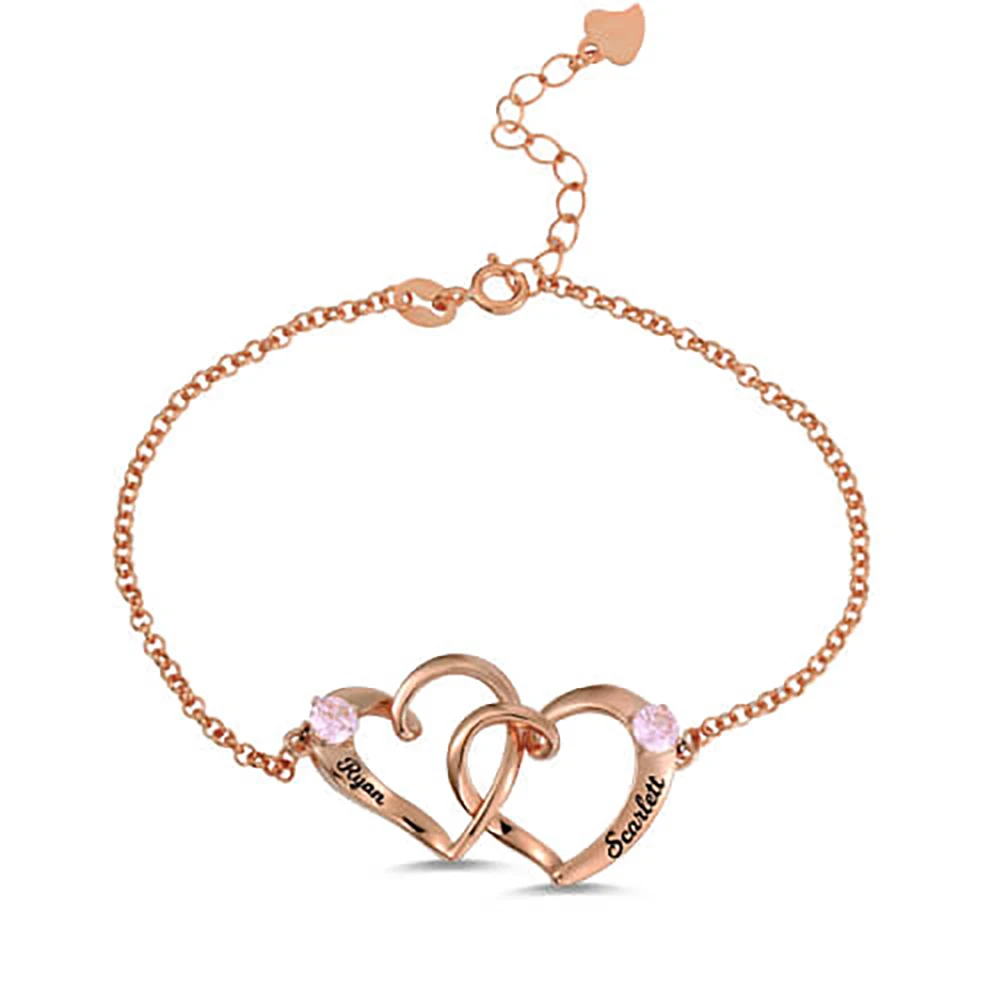 Sweey Dropshipping Custom Double Heart Engraved Name Bracelet Silver Gold Rose Gold Double Hooks Valentine Birthday Gift
Sweey Dropshipping Custom Double Heart Engraved Name Bracelet Silver Gold Rose Gold Double Hooks Valentine Birthday Gift