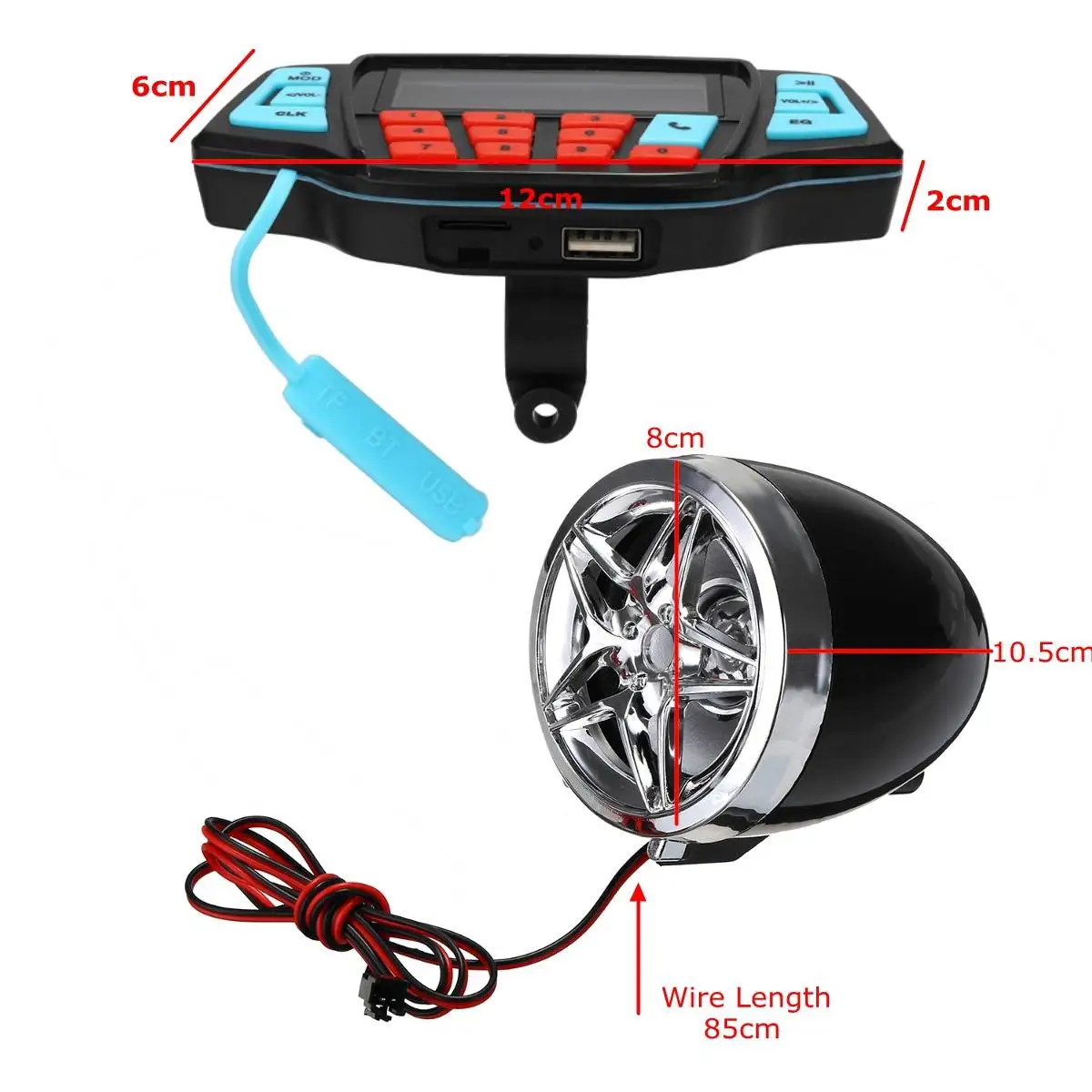 Mofaner 12 В водонепроницаемый мотоцикл bluetooth радио ATV MP3 плеер два динамика Руль Радио
