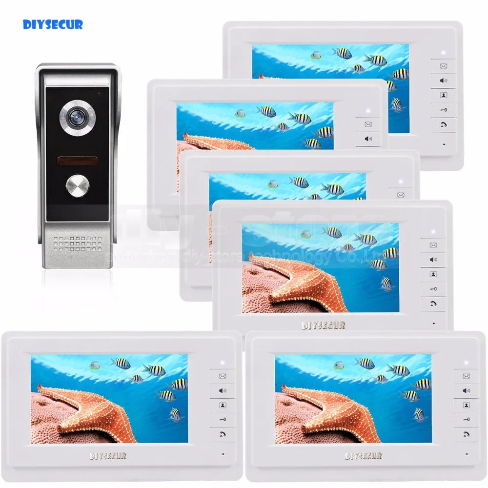 DIYSECUR 7 дюймов TFT цветной ЖК-дисплей видеодомофон 700TVLine HD IR камера ночного видения