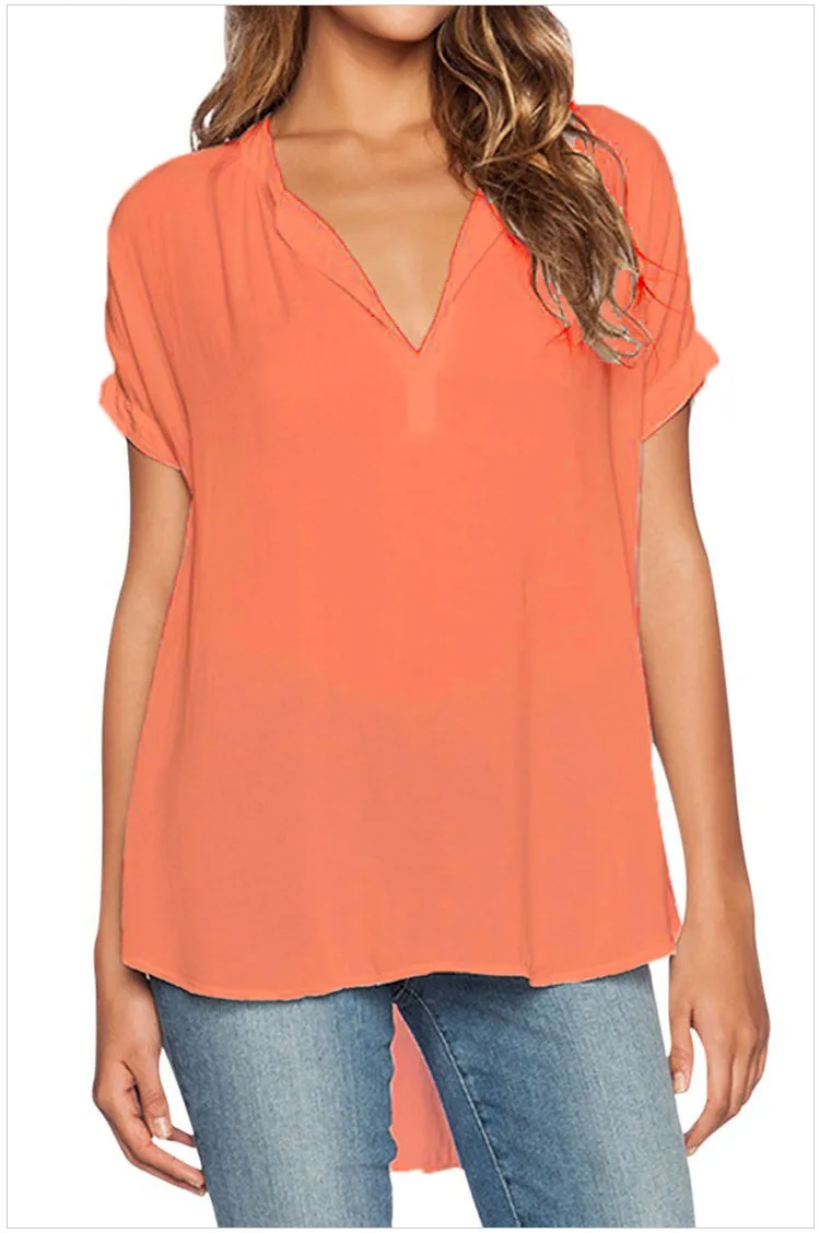 Women Summer Chiffon Blouse Top 2018 V Collar Short Sleeves Loose Shirt Blusa Feminina
Women Summer Chiffon Blouse Top 2018 V Collar Short Sleeves Loose Shirt Blusa Feminina