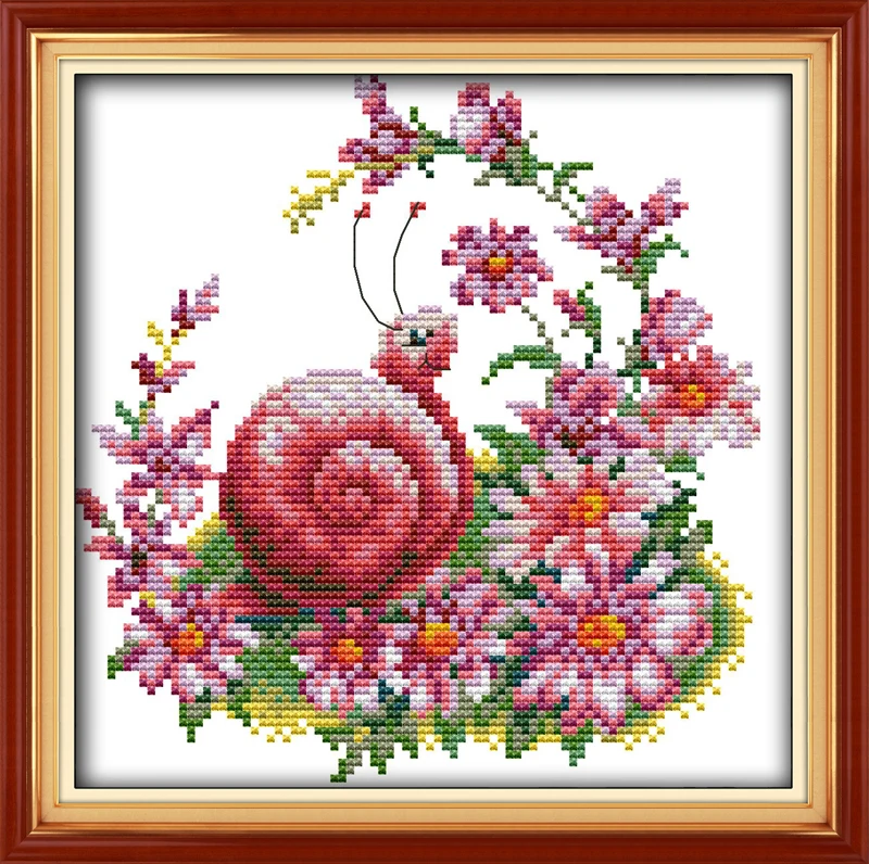 A snail and beautiful flowers cross stitch kit cartoon 11ct count canvas stitches embroidery DIY handmade needlework plus
A snail and beautiful flowers cross stitch kit cartoon 11ct count canvas stitches embroidery DIY handmade needlework plus