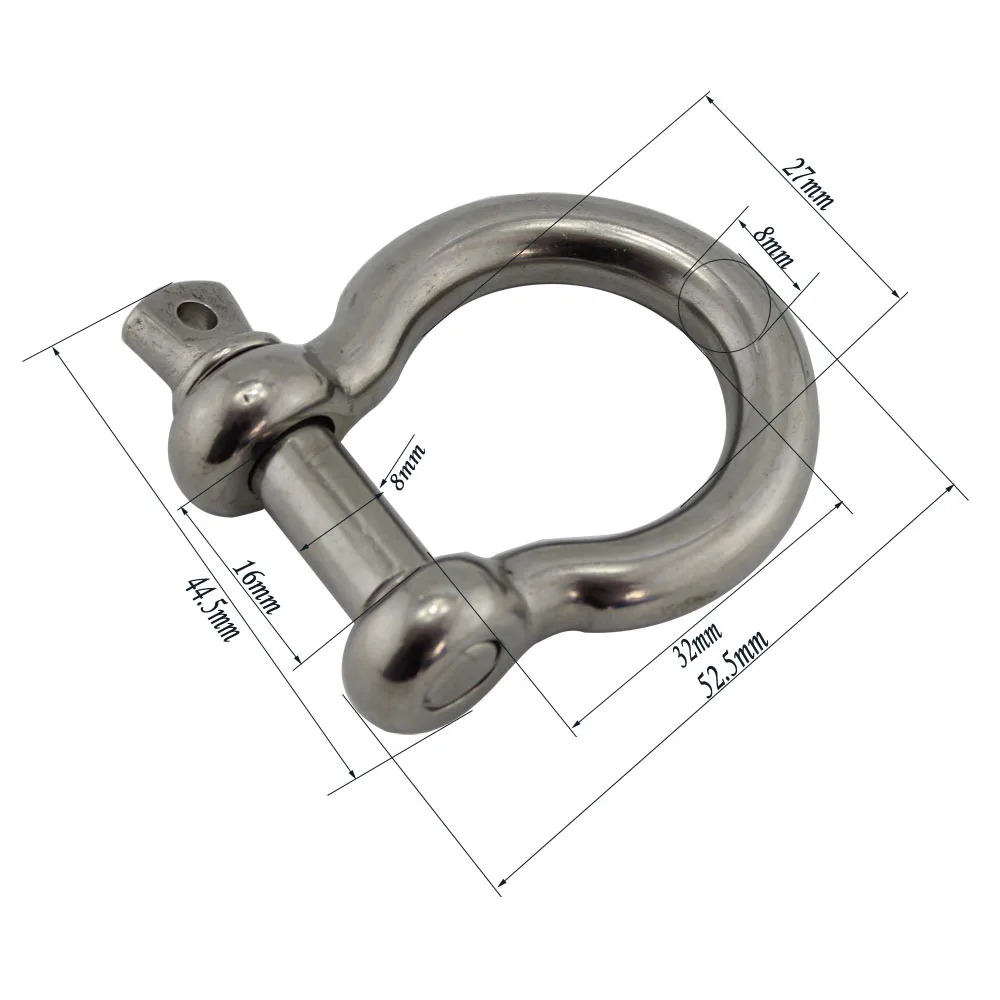 Stainless Steel Bow shackles for Connections of Chains or Wire Rope Adjustable Paracord Bracelet Survival Buckles 10pcs 8mm
Stainless Steel Bow shackles for Connections of Chains or Wire Rope Adjustable Paracord Bracelet Survival Buckles 10pcs 8mm