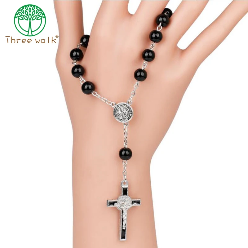 CR77 10pcs Vintage Black Beads Catholic One-Decade Rosary Glass St Benedict Connectors INRI Crucifix Bracelet Statement
CR77 10pcs Vintage Black Beads Catholic One-Decade Rosary Glass St Benedict Connectors INRI Crucifix Bracelet Statement