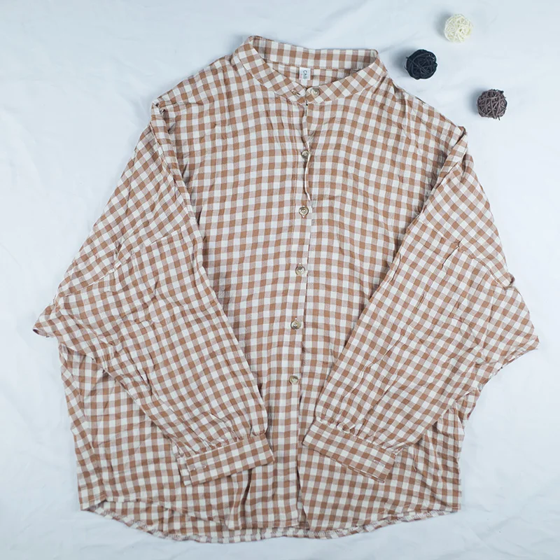 Women's Plaid Blouses Cute Sweet Tops Fashion Temperament Lady Cute Girls Button High-Quality Women's Shirt
Women's Plaid Blouses Cute Sweet Tops Fashion Temperament Lady Cute Girls Button High-Quality Women's Shirt