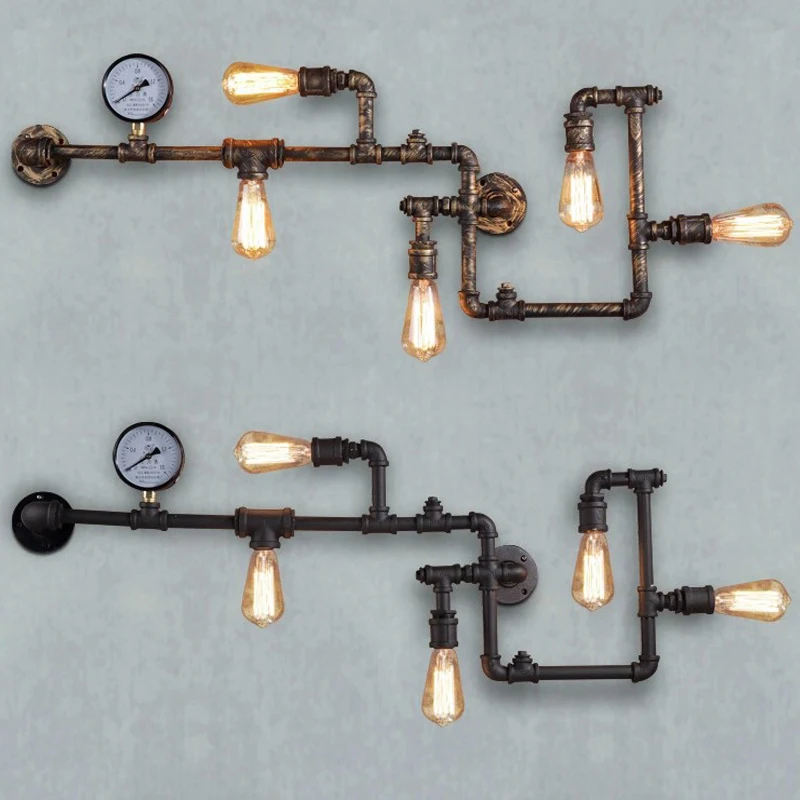 Loft Industrial Wall Lamps Antique Edison Wall lights with Bulbs E27 110V-220V Vintage Pipe Wall Lamp for Living Room Lighting
Loft Industrial Wall Lamps Antique Edison Wall lights with Bulbs E27 110V-220V Vintage Pipe Wall Lamp for Living Room Lighting