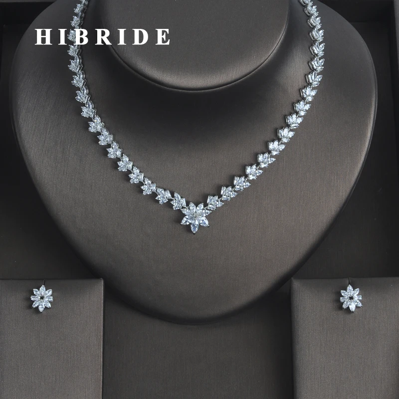 HIBRIDE Exquise Design Full Cubic Zirconia Jewelry Sets White Gold Color Earring Necklace Set Party Show Gifts N-336
HIBRIDE Exquise Design Full Cubic Zirconia Jewelry Sets White Gold Color Earring Necklace Set Party Show Gifts N-336