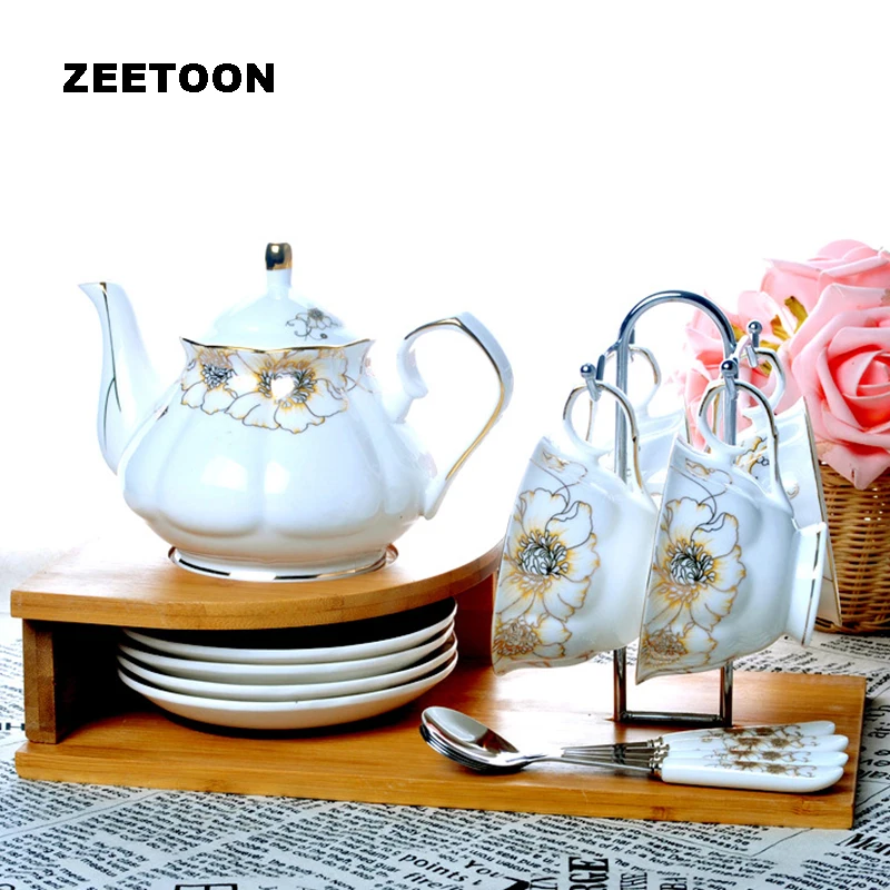 13PC European Handmade Ceramics Coffee Set Coffee Pot Mug Black Tea Cup and Saucer Spoon with Wooden Shelf Afternoon Tea Set New
13PC European Handmade Ceramics Coffee Set Coffee Pot Mug Black Tea Cup and Saucer Spoon with Wooden Shelf Afternoon Tea Set New