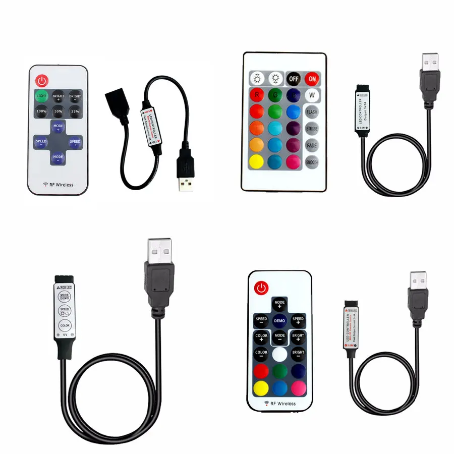 5V USB Lights Led Strip RGB USB Remote Controller 5Volt USB LED Strip Remote Controller 3 11 17 24 Key Wireless
5V USB Lights Led Strip RGB USB Remote Controller 5Volt USB LED Strip Remote Controller 3 11 17 24 Key Wireless