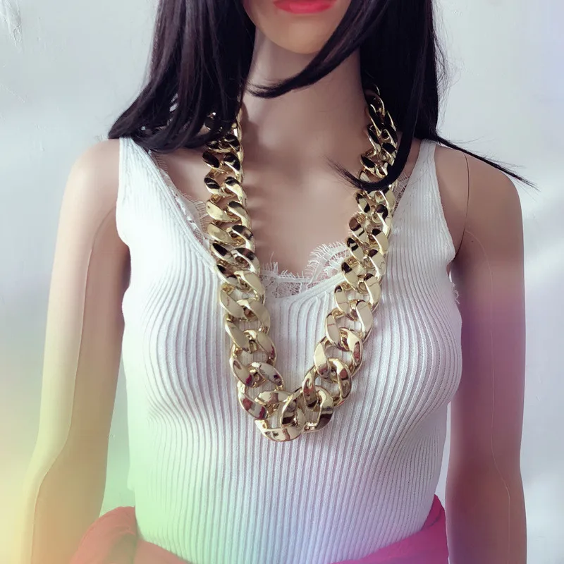 hip-hop Punk exaggerated big gold chain Personality performance props plastic imitation gold necklace for women Choker jewelry
hip-hop Punk exaggerated big gold chain Personality performance props plastic imitation gold necklace for women Choker jewelry