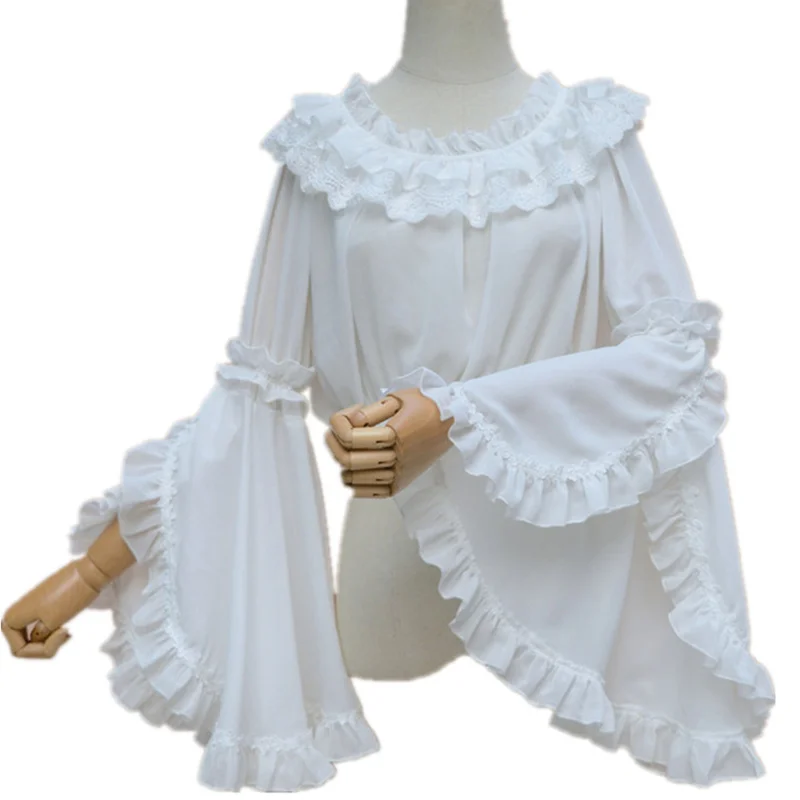 Sweet Japanese Princess Top Shirt Summer Long Butterfly Sleeve Slash Neck Lace Women Chiffon Blouse Girls Students
Sweet Japanese Princess Top Shirt Summer Long Butterfly Sleeve Slash Neck Lace Women Chiffon Blouse Girls Students