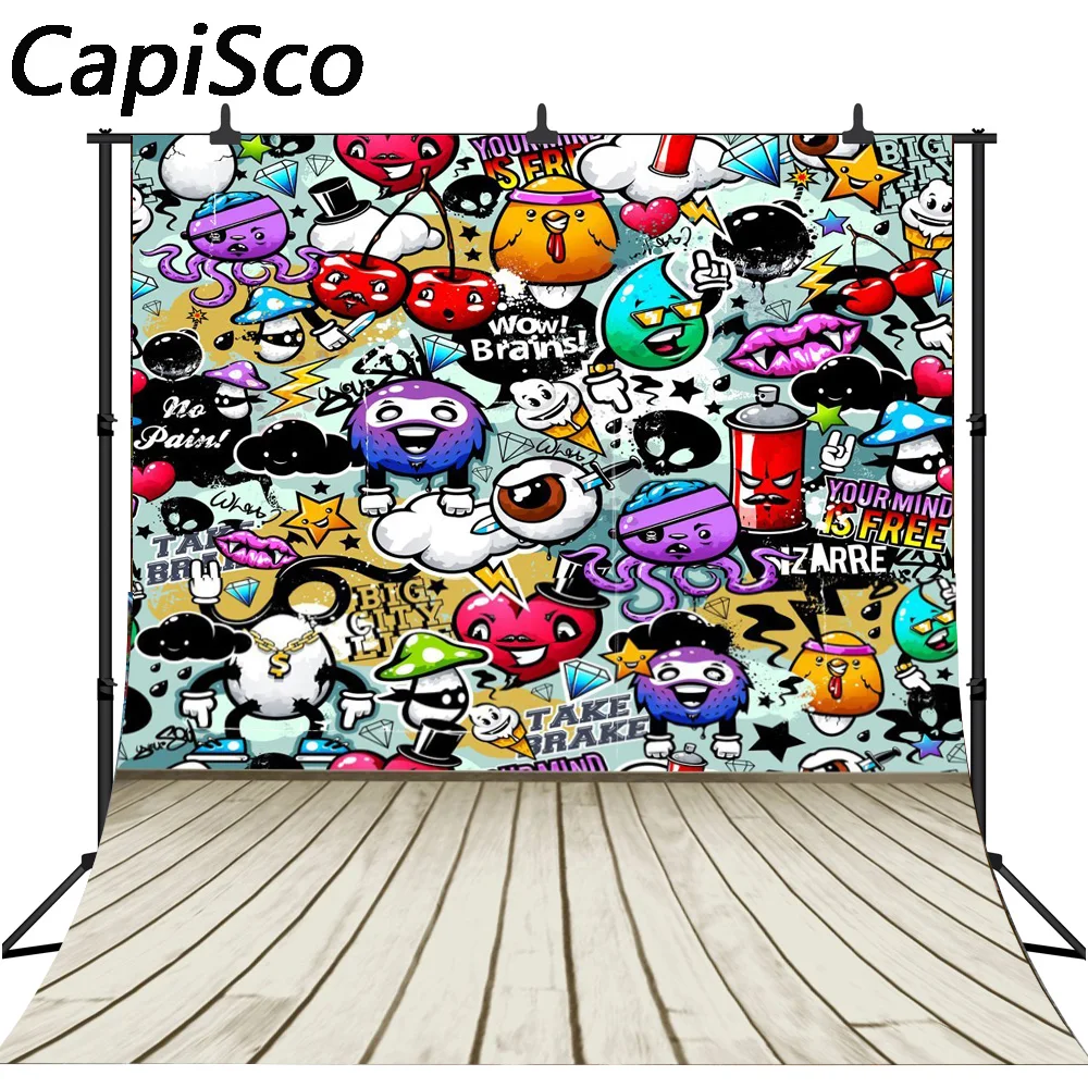 Capisco Graffiti photo background cartoon characters for children wooden floor fun camera photography backdrops
Capisco Graffiti photo background cartoon characters for children wooden floor fun camera photography backdrops