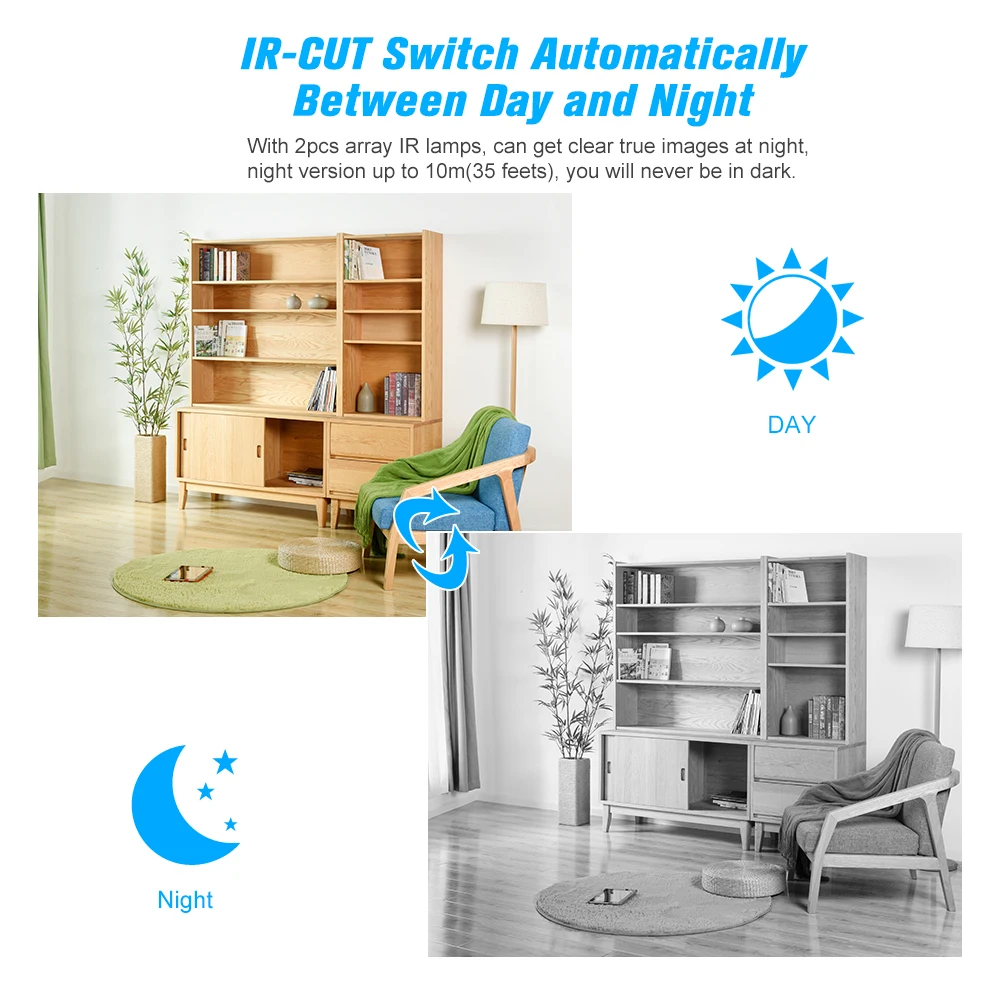 1080P WiFi Camera Smart IP Camera Baby Monitor Wireless Cam with APP, Pan/Tilt, 2-way Audio, Motion Detection Tracking
1080P WiFi Camera Smart IP Camera Baby Monitor Wireless Cam with APP, Pan/Tilt, 2-way Audio, Motion Detection Tracking