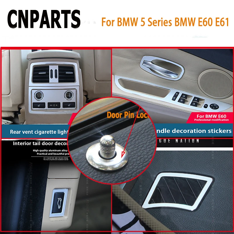 CNPARTS Silver Car Styling Interior Mouldings For BMW 5 Series BMW E60 E61 Door Handle Lock Pin Knob Outlet Decorative Sequins
CNPARTS Silver Car Styling Interior Mouldings For BMW 5 Series BMW E60 E61 Door Handle Lock Pin Knob Outlet Decorative Sequins
