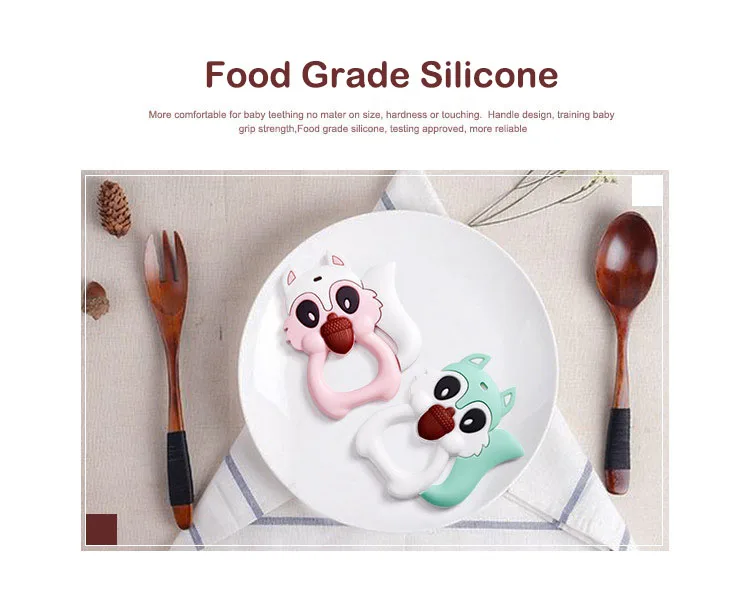 Baby Silicone Squirrel Teether Chew Toys Food Grade Strengthening Tooth Training Dental Care Cartoon Infant pendent Necklace
Baby Silicone Squirrel Teether Chew Toys Food Grade Strengthening Tooth Training Dental Care Cartoon Infant pendent Necklace