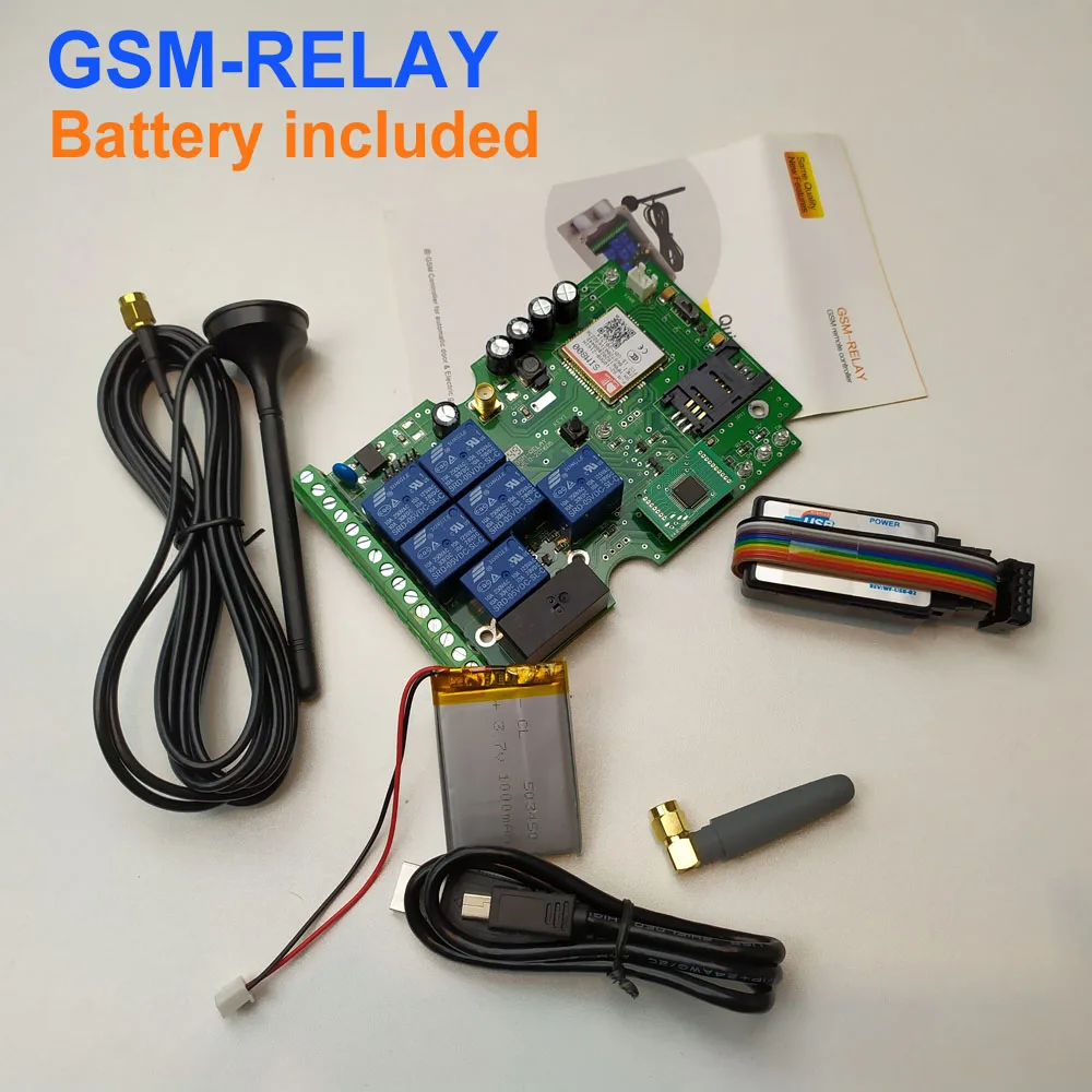 Плата дистанционного управления Seven Relay Real Time GSM (батарея включена для оповещения